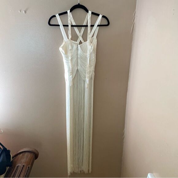 Michael Costello Angelica Fringe Maxi Top x Revolve white dress $228 NWT Sz XXS - Picture 14 of 14